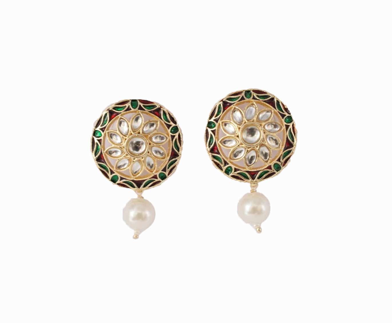 Floral Glow Kundan Drop Earring - Mywishtree