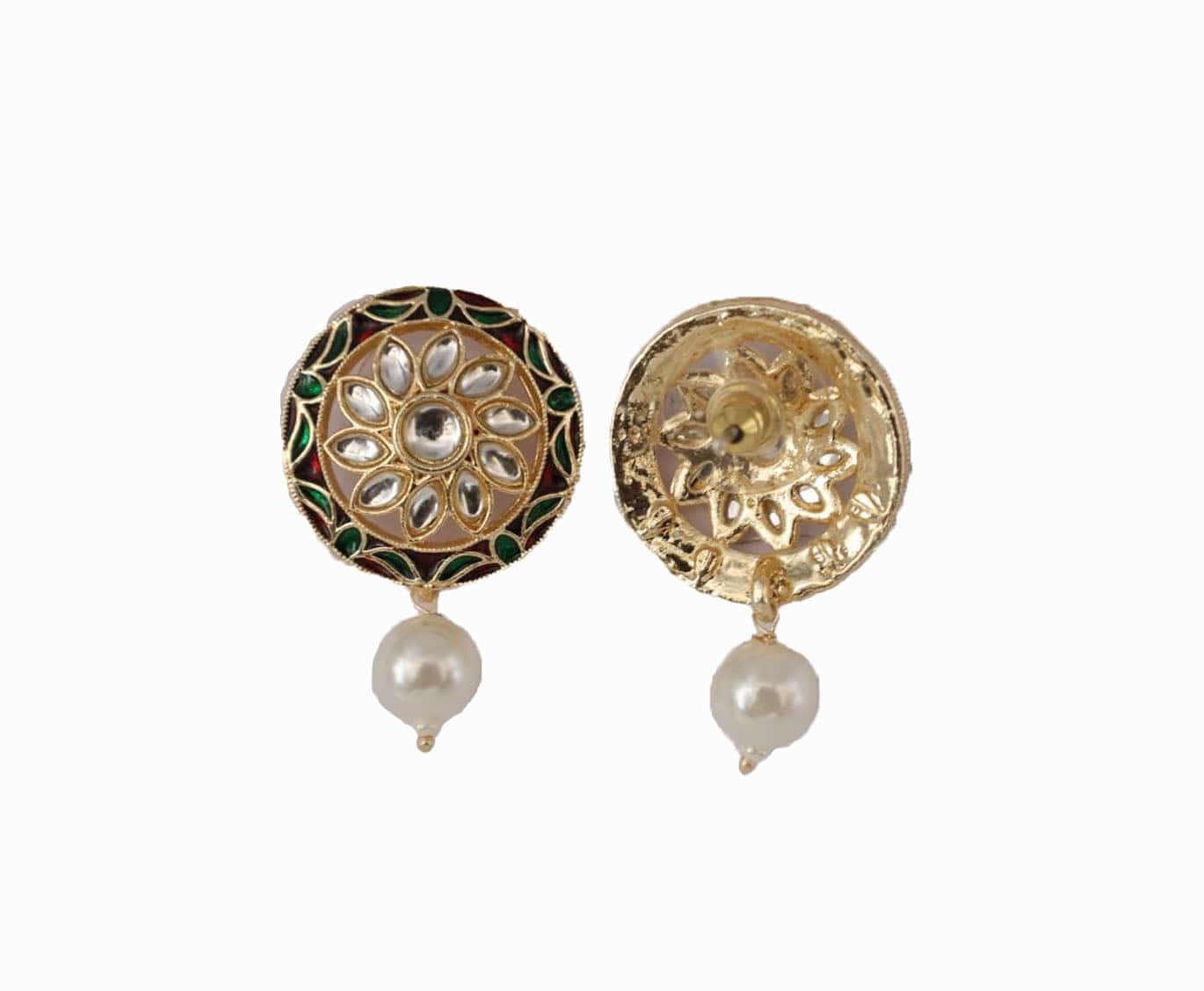 Floral Glow Kundan Drop Earring - Mywishtree