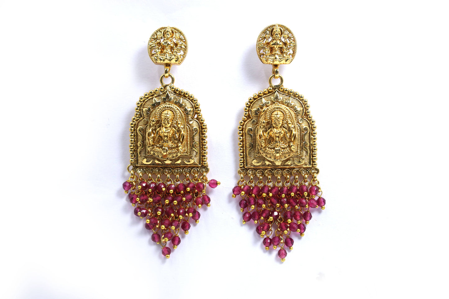 MyWishTree Temple-Inspired Antique Gold Necklace Set with Divine Krishna Motifs - Mywishtree