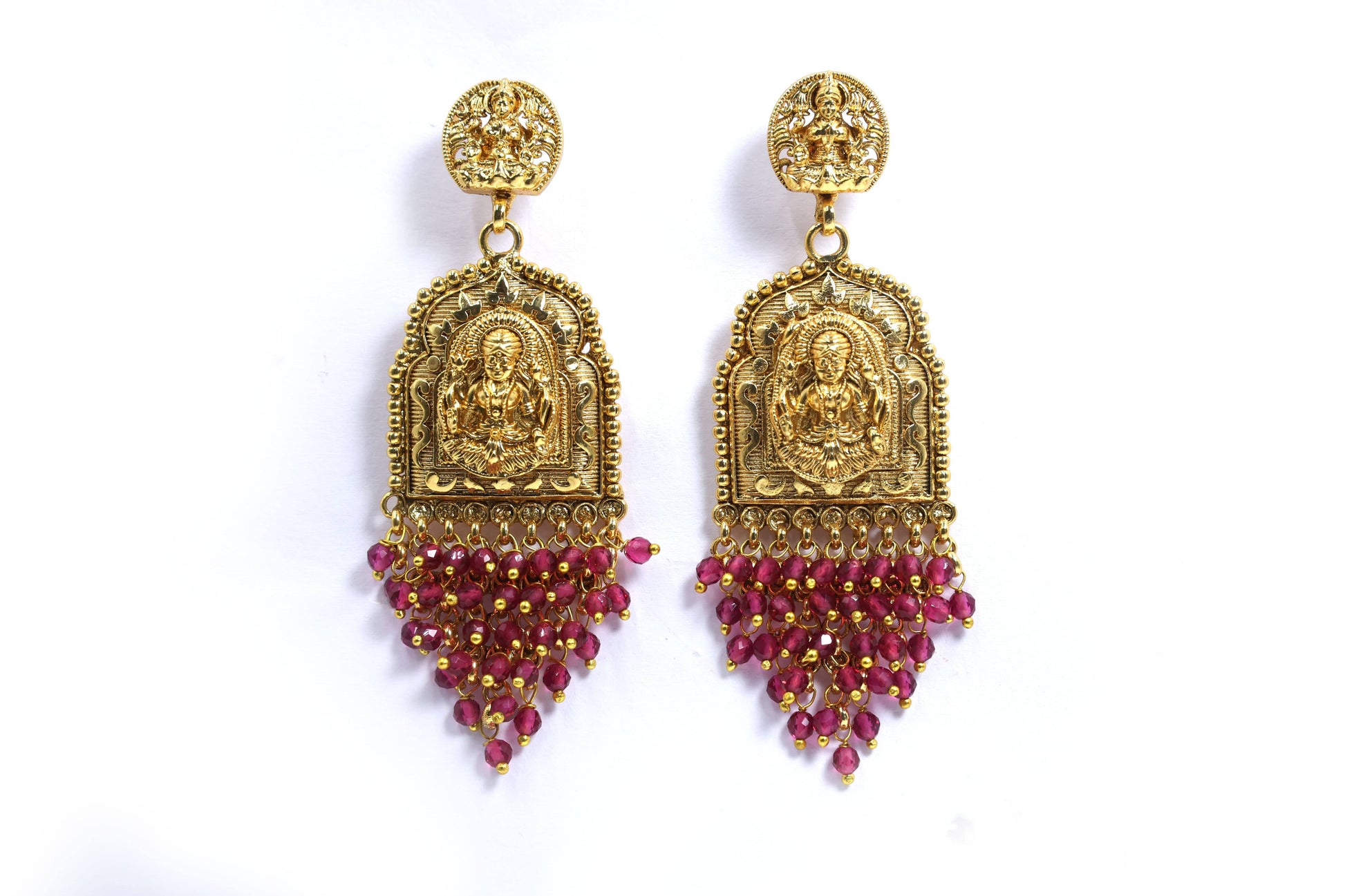 MyWishTree Temple-Inspired Antique Gold Necklace Set with Divine Krishna Motifs - Mywishtree