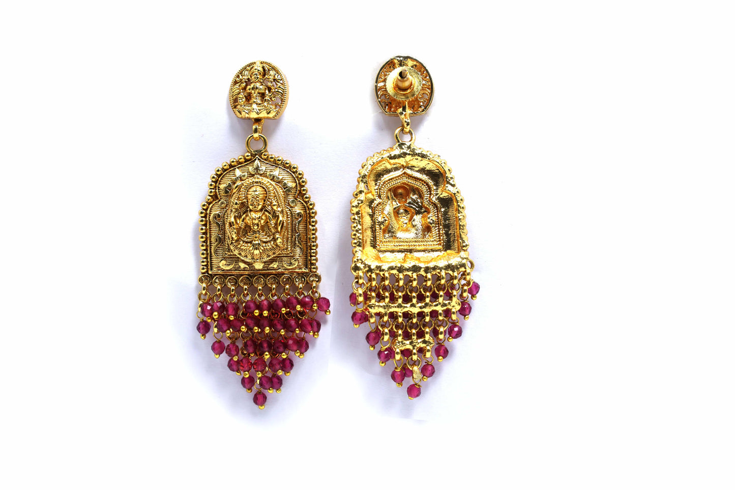 MyWishTree Temple-Inspired Antique Gold Necklace Set with Divine Krishna Motifs - Mywishtree