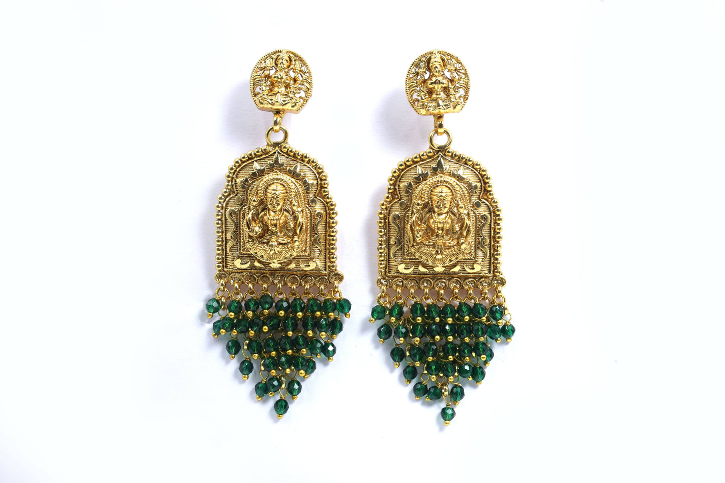 MyWishTree Temple-Inspired Antique Gold Necklace Set with Divine Krishna Motifs - Mywishtree