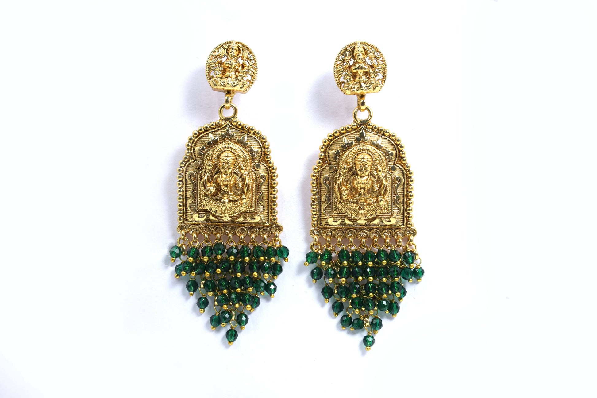MyWishTree Temple-Inspired Antique Gold Necklace Set with Divine Krishna Motifs - Mywishtree