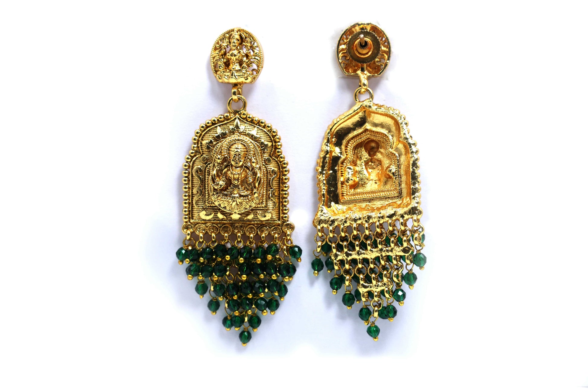 MyWishTree Temple-Inspired Antique Gold Necklace Set with Divine Krishna Motifs - Mywishtree