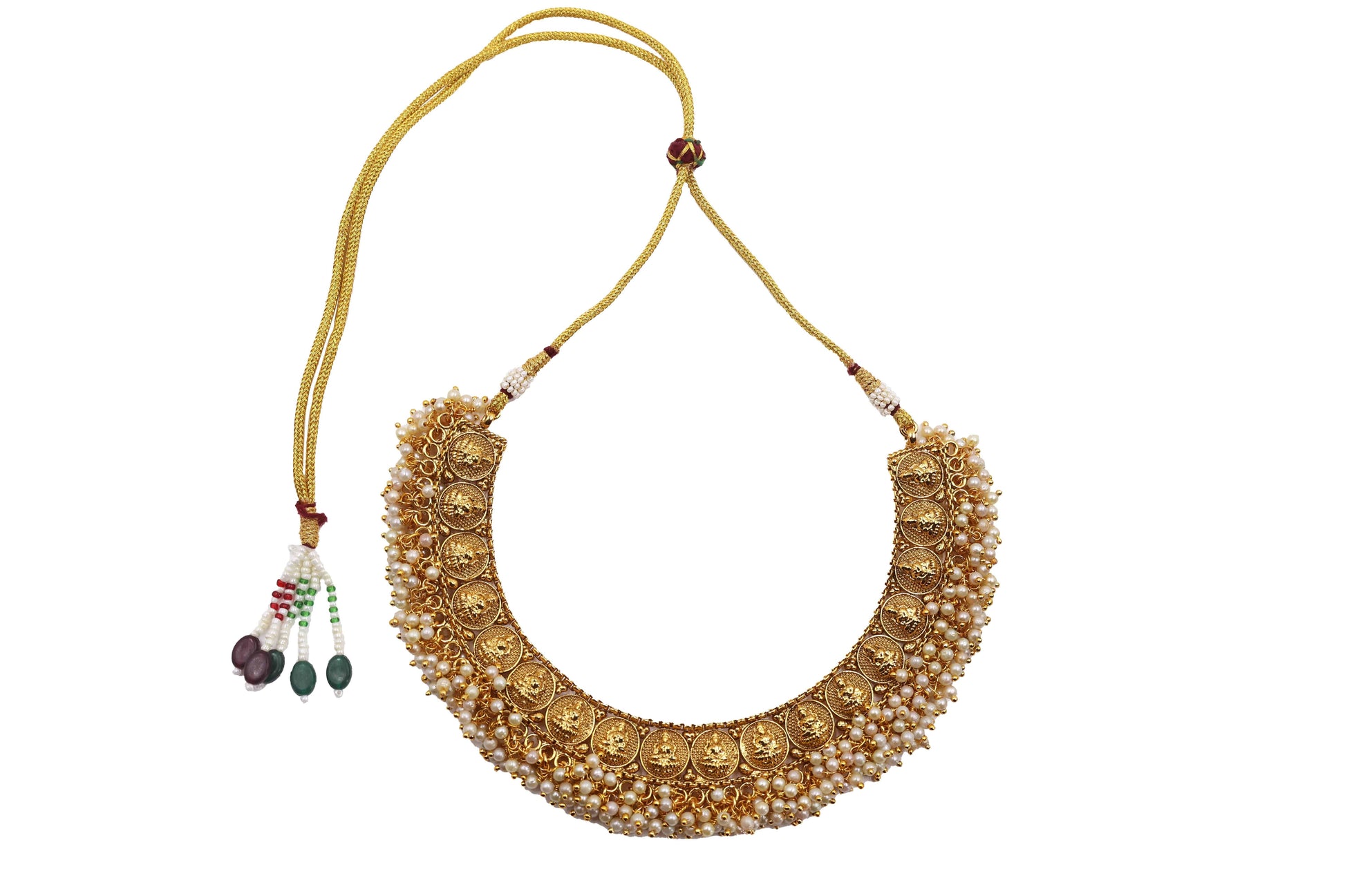 MyWishTree Antique Necklace With Gold Plating and Pearls Detailing - Mywishtree