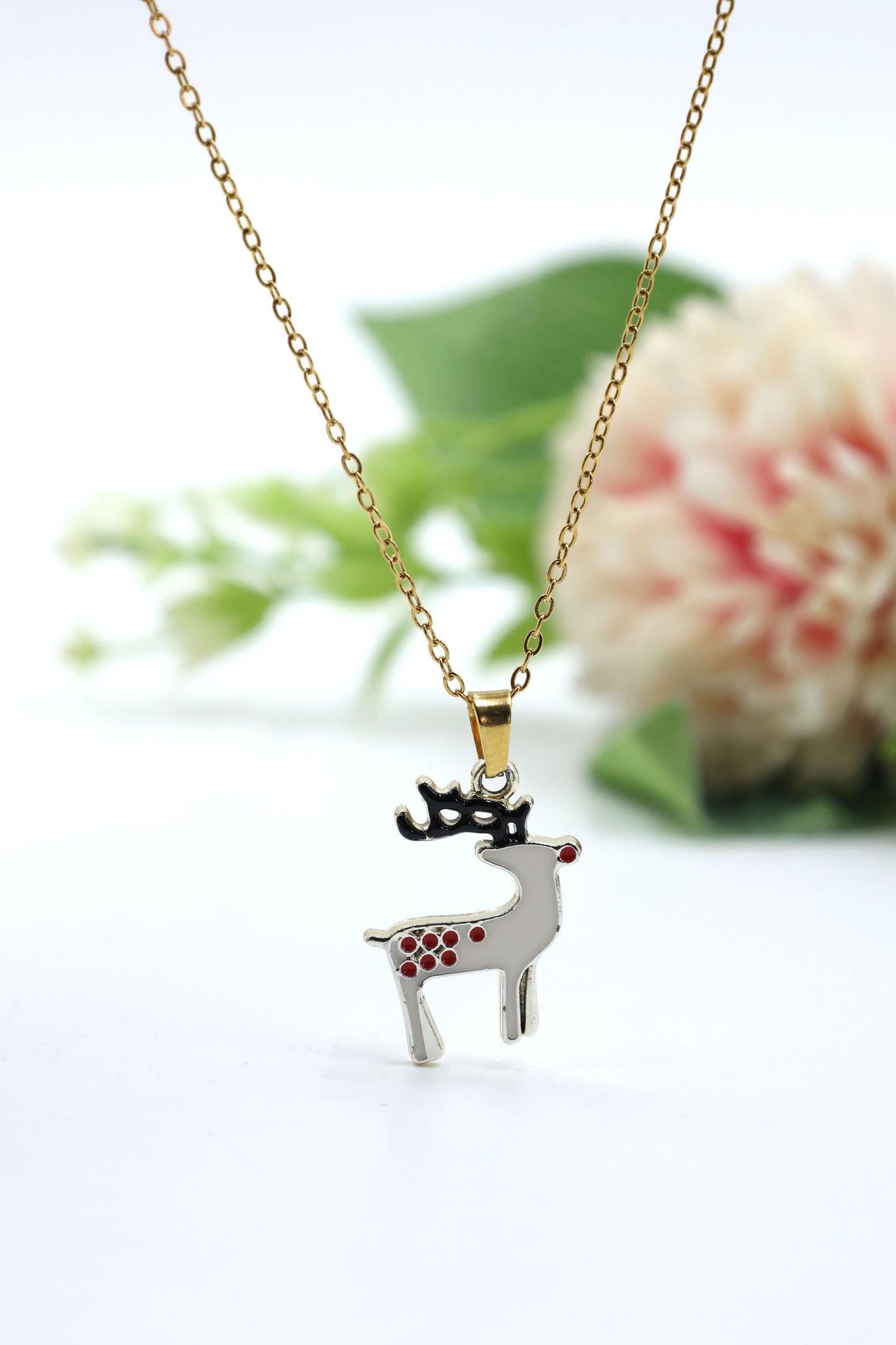Festive Reindeer Pendant Necklace