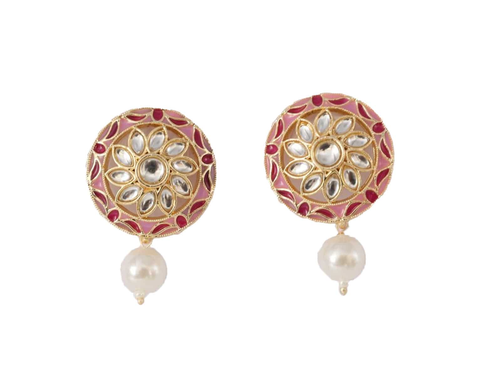 Floral Glow Kundan Drop Earring - Mywishtree
