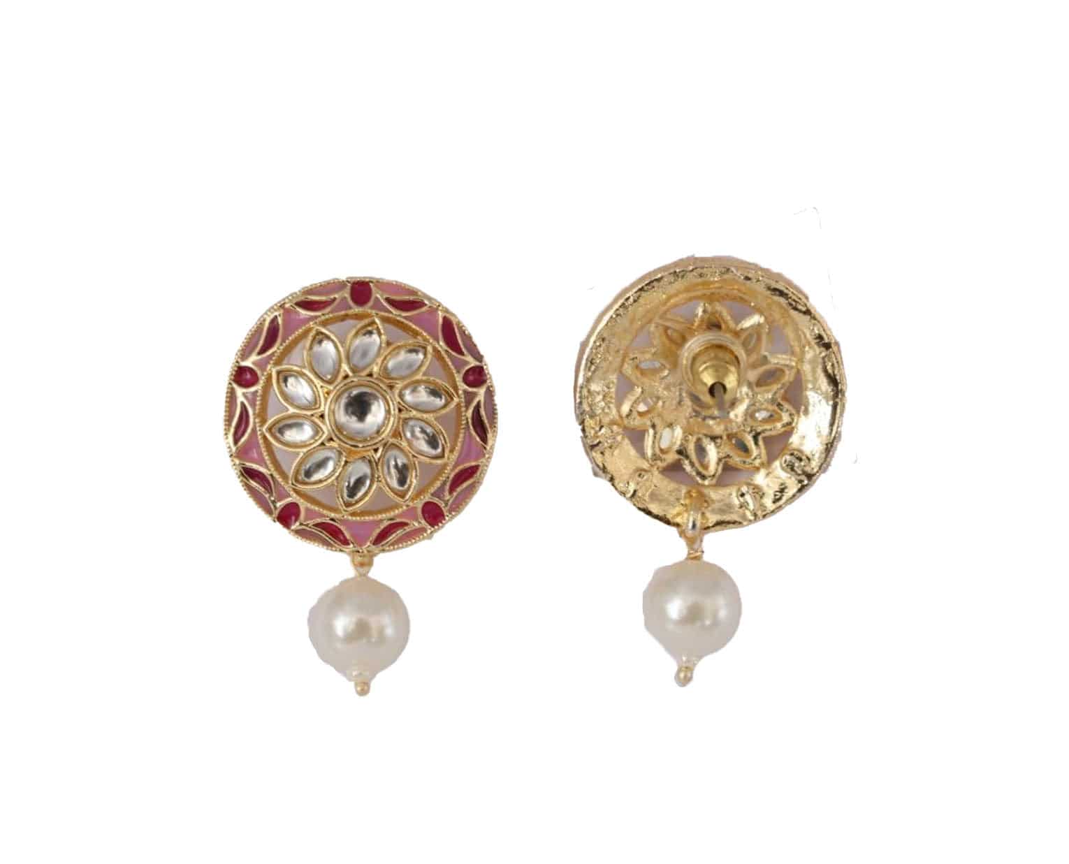 Floral Glow Kundan Drop Earring - Mywishtree
