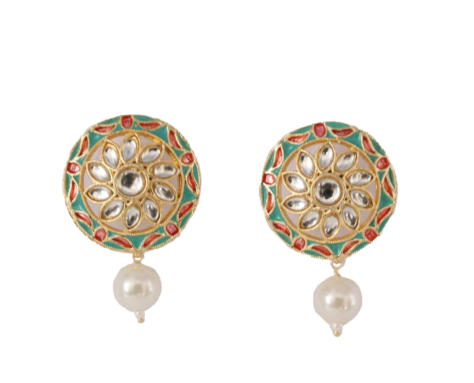 Floral Glow Kundan Drop Earring - Mywishtree