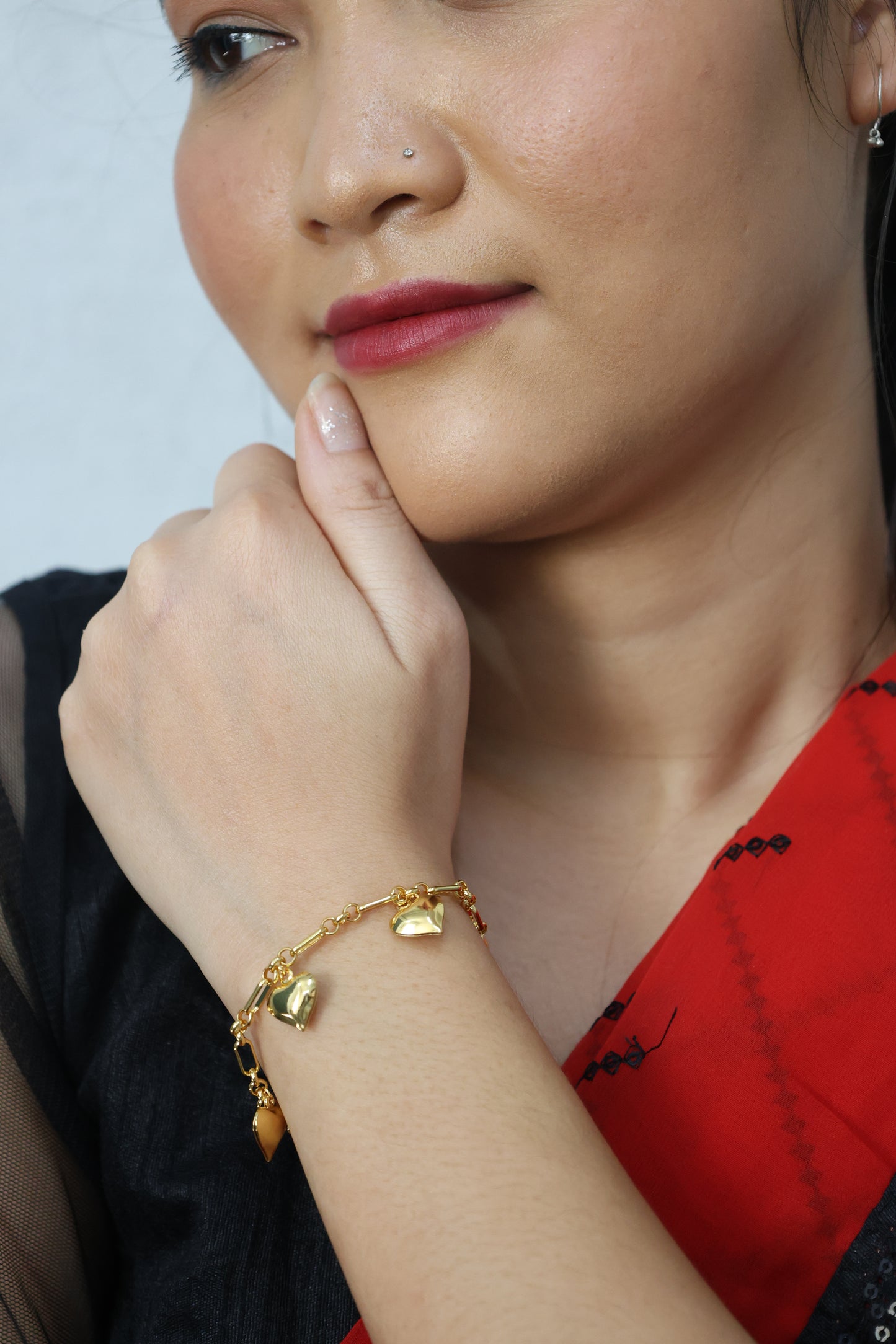 Golden Heartbeat Charm Bracelet