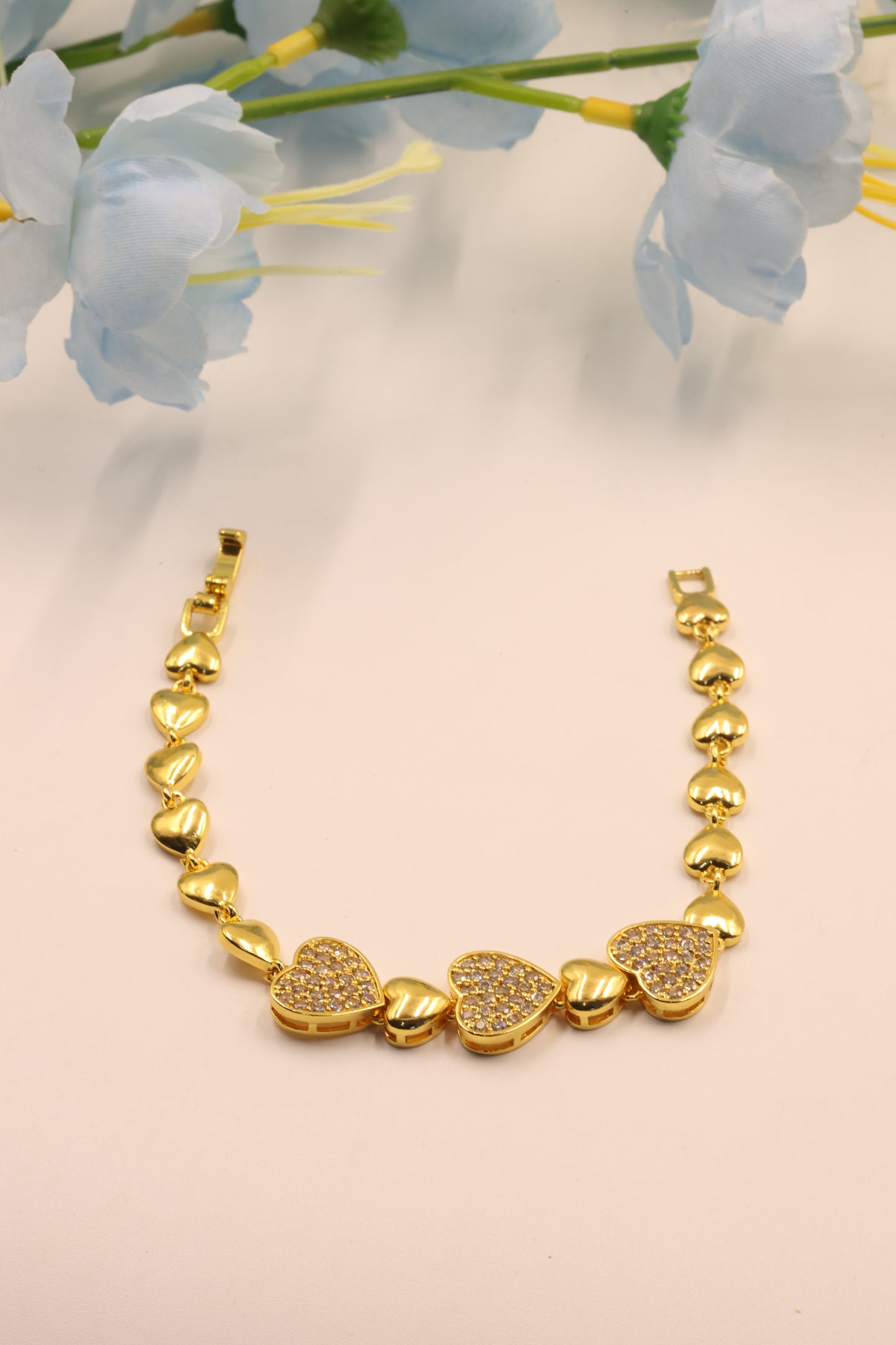 Golden Heartbeats CZ Bracelet