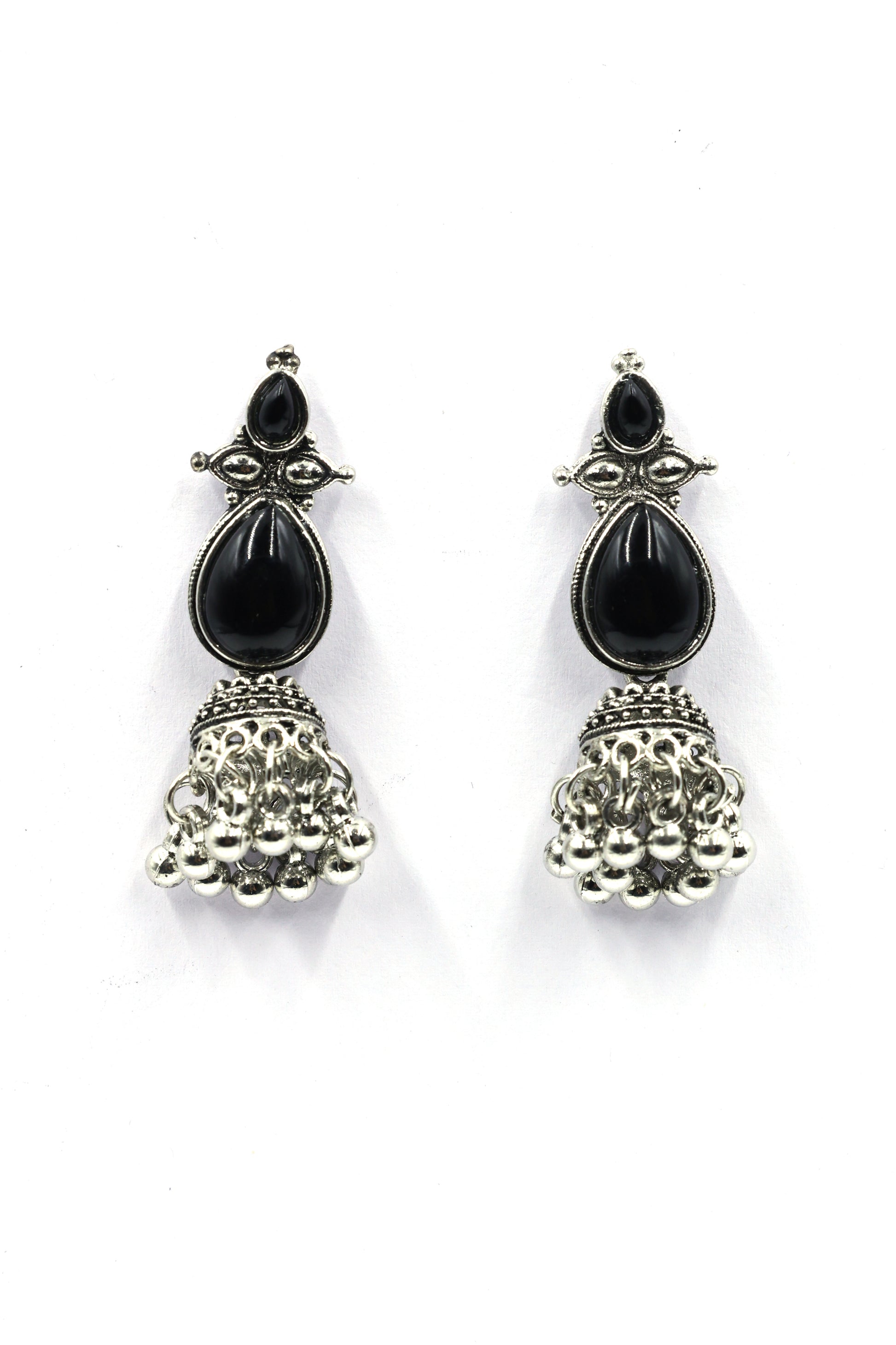 Classic Earring With Oxidised Plating Black - Mywishtree