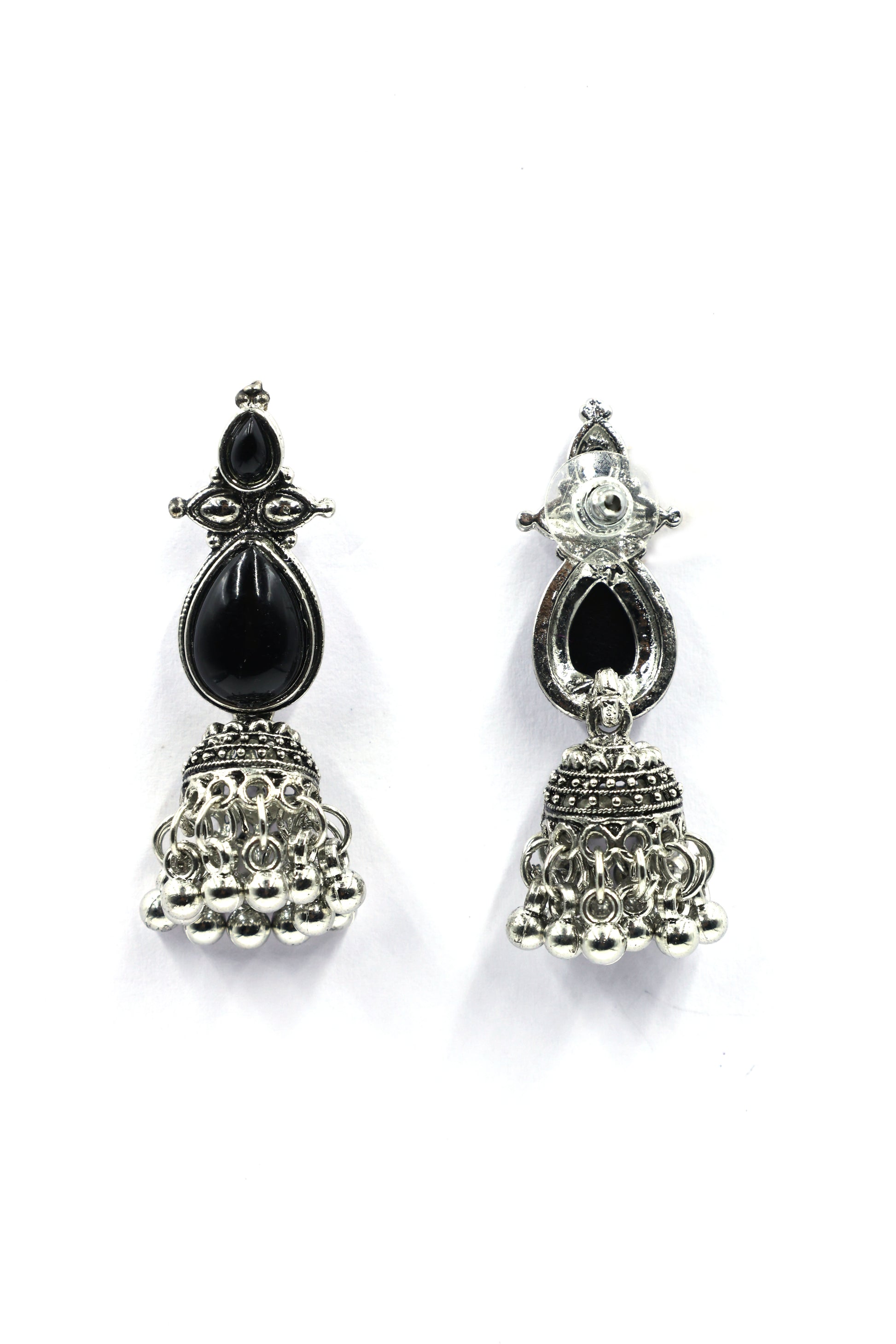 Classic Earring With Oxidised Plating Black - Mywishtree