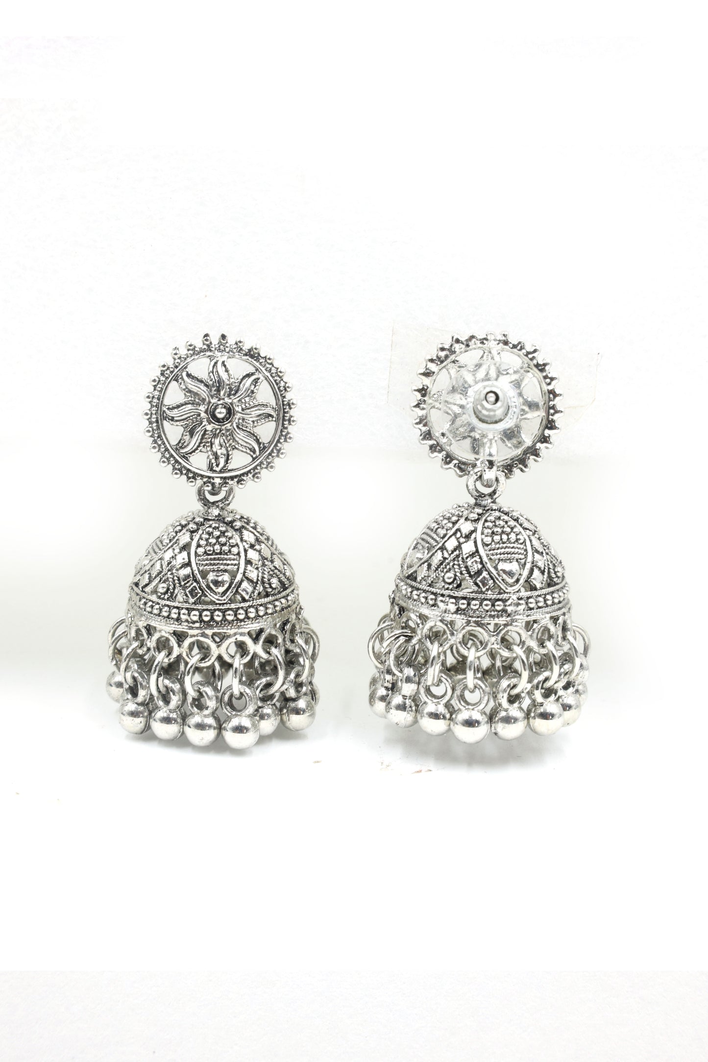 Classic Jhumka Earring With Oxidised Plating - Mywishtree