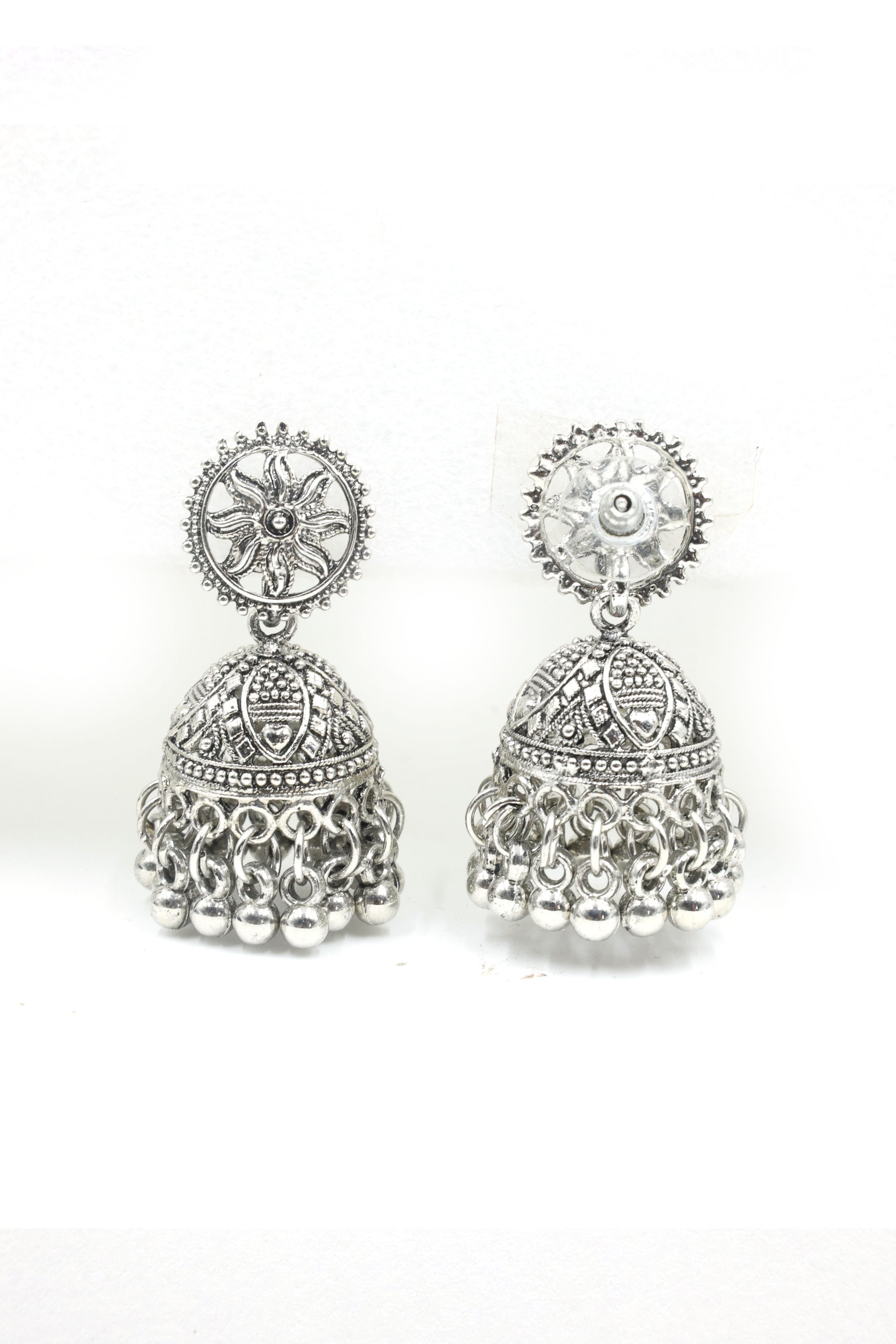 Classic Jhumka Earring With Oxidised Plating - Mywishtree