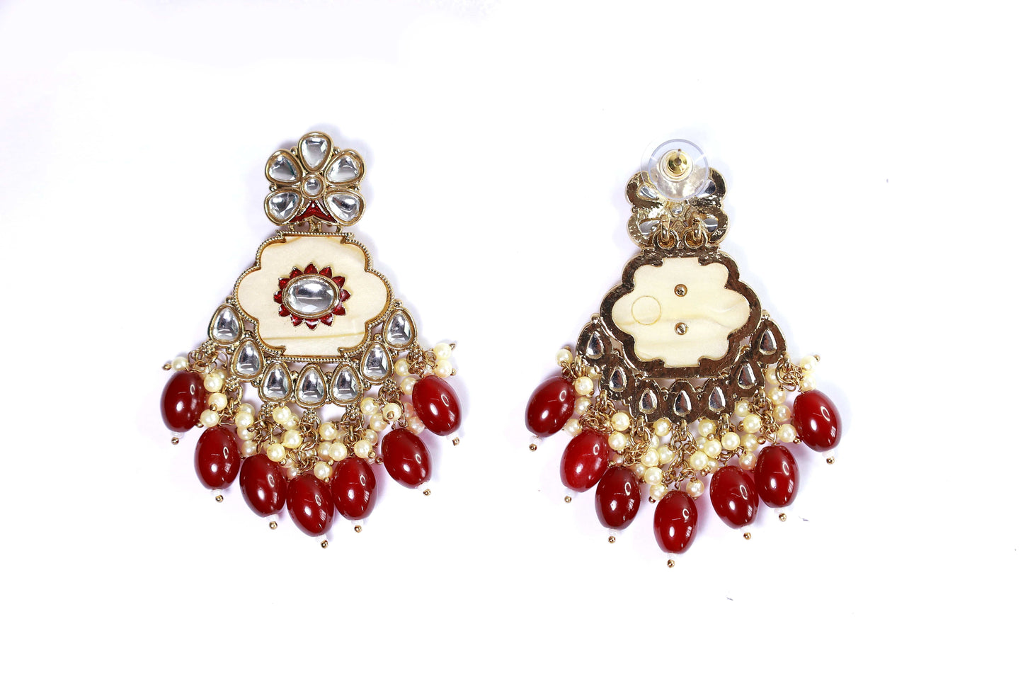 Kundan Beads Earring With Gold Plating - Mywishtree