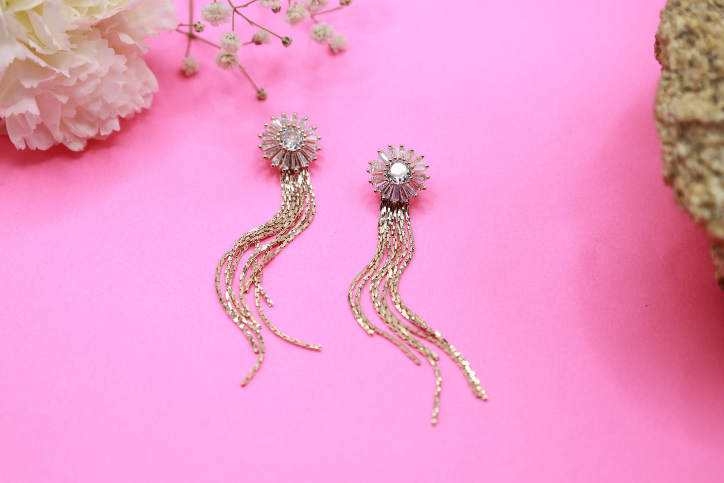 Stone studded Drop Earrings - Mywishtree