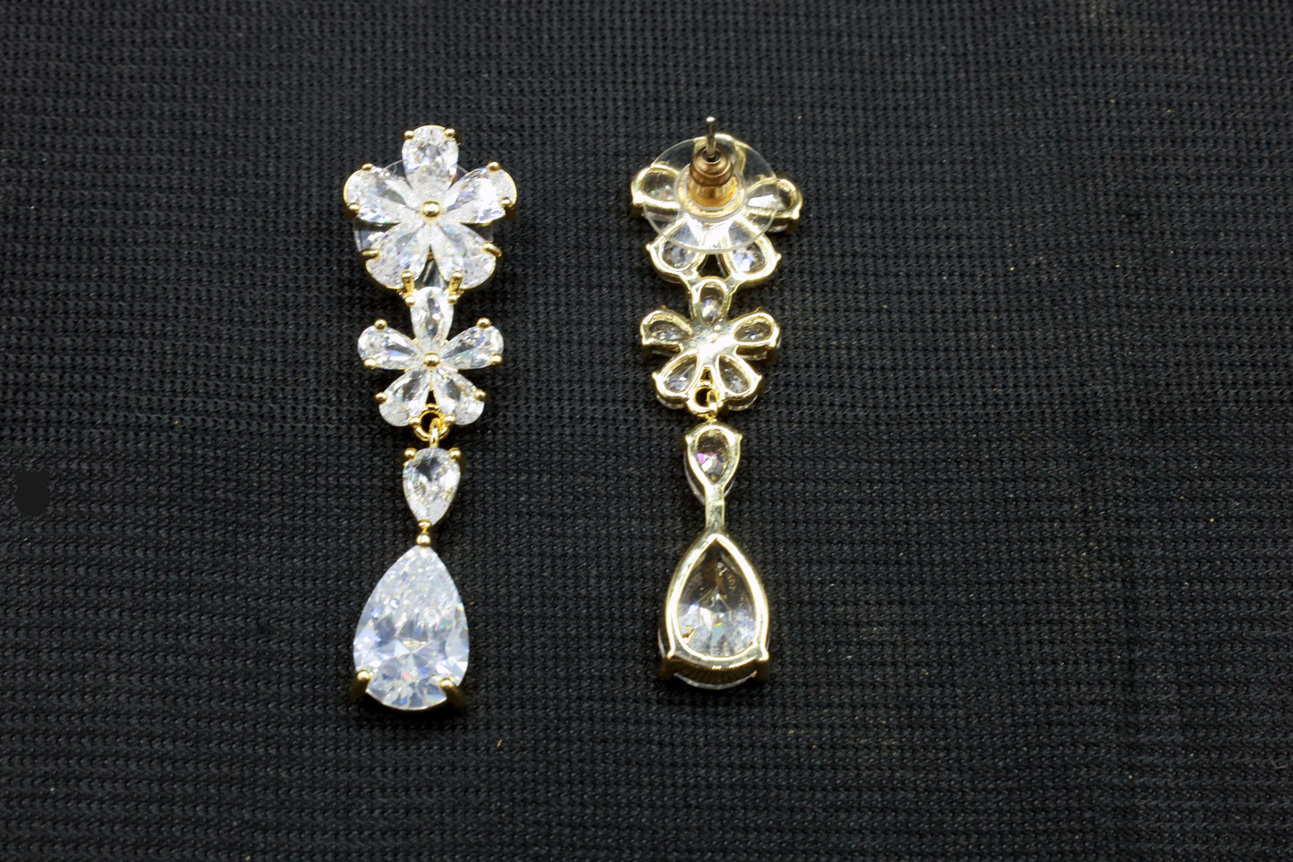 White Stone Drop Earrings - Mywishtree