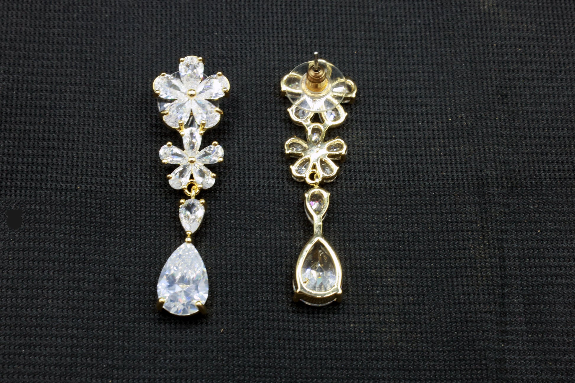 White Stone Drop Earrings - Mywishtree