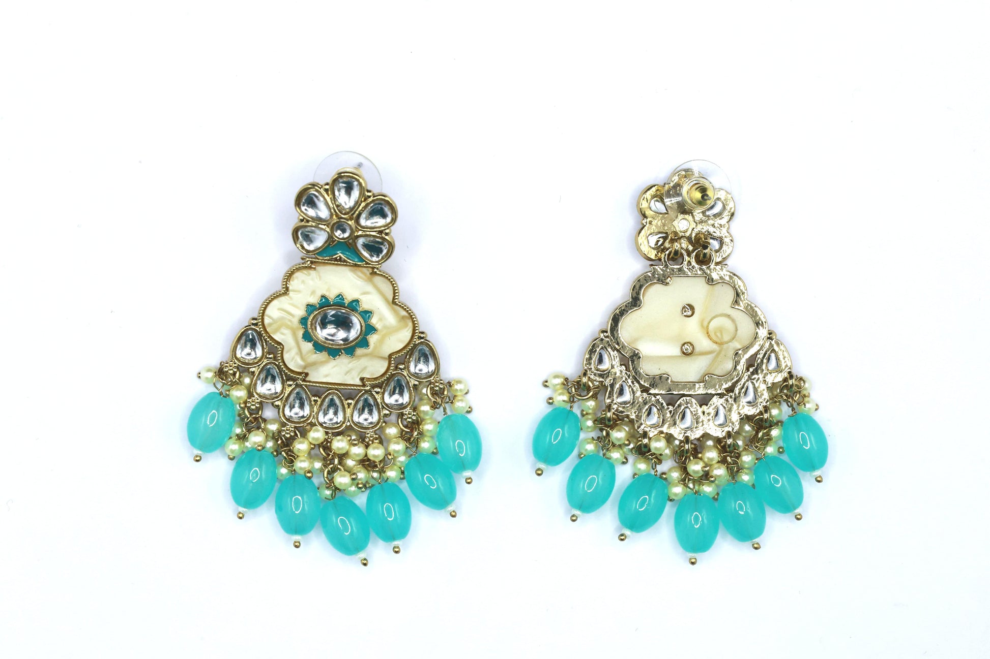 Kundan Beads Earring With Gold Plating - Mywishtree