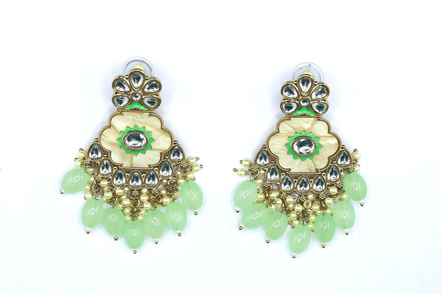 Kundan Beads Earring With Gold Plating - Mywishtree