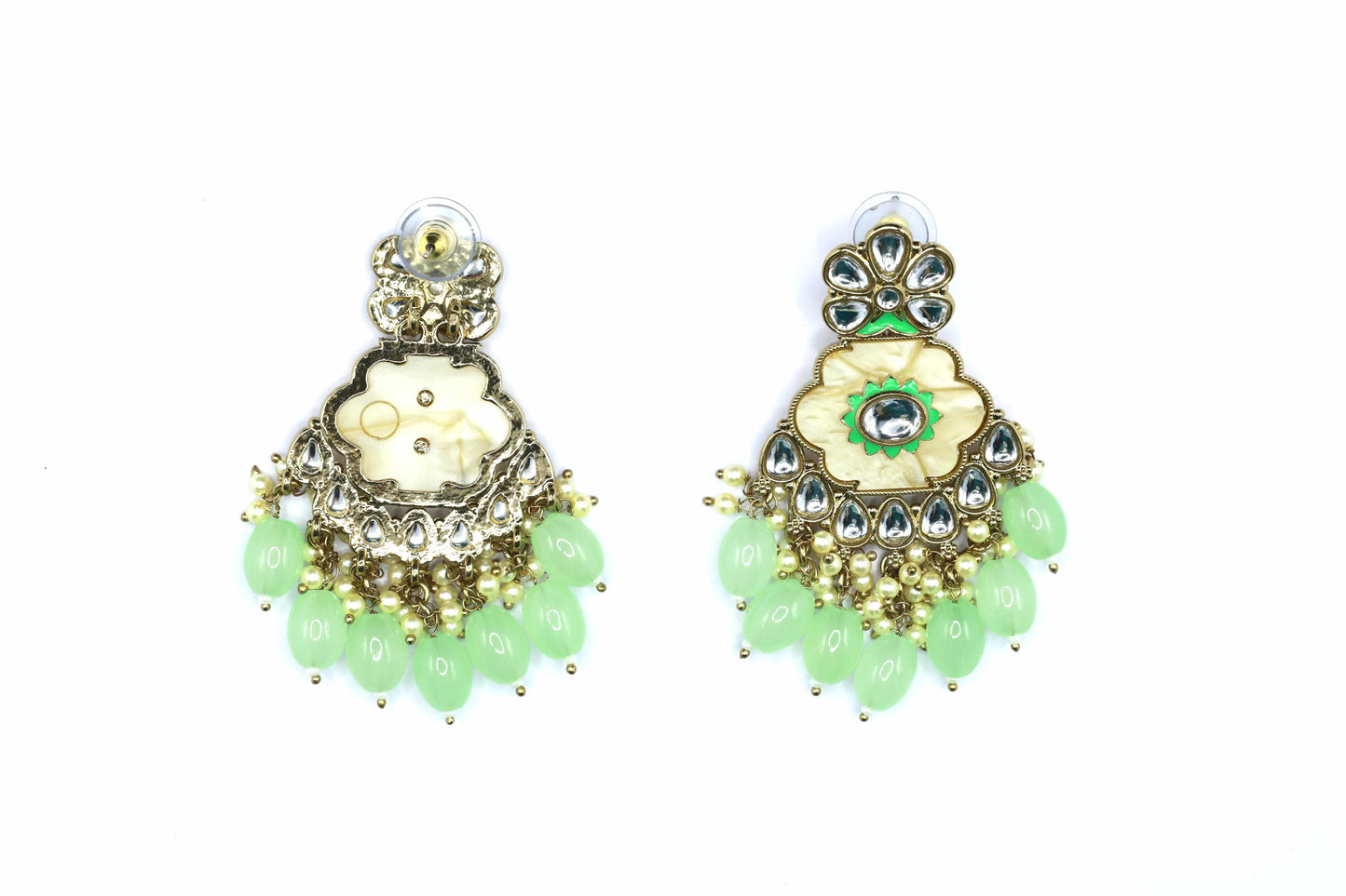 Kundan Beads Earring With Gold Plating - Mywishtree