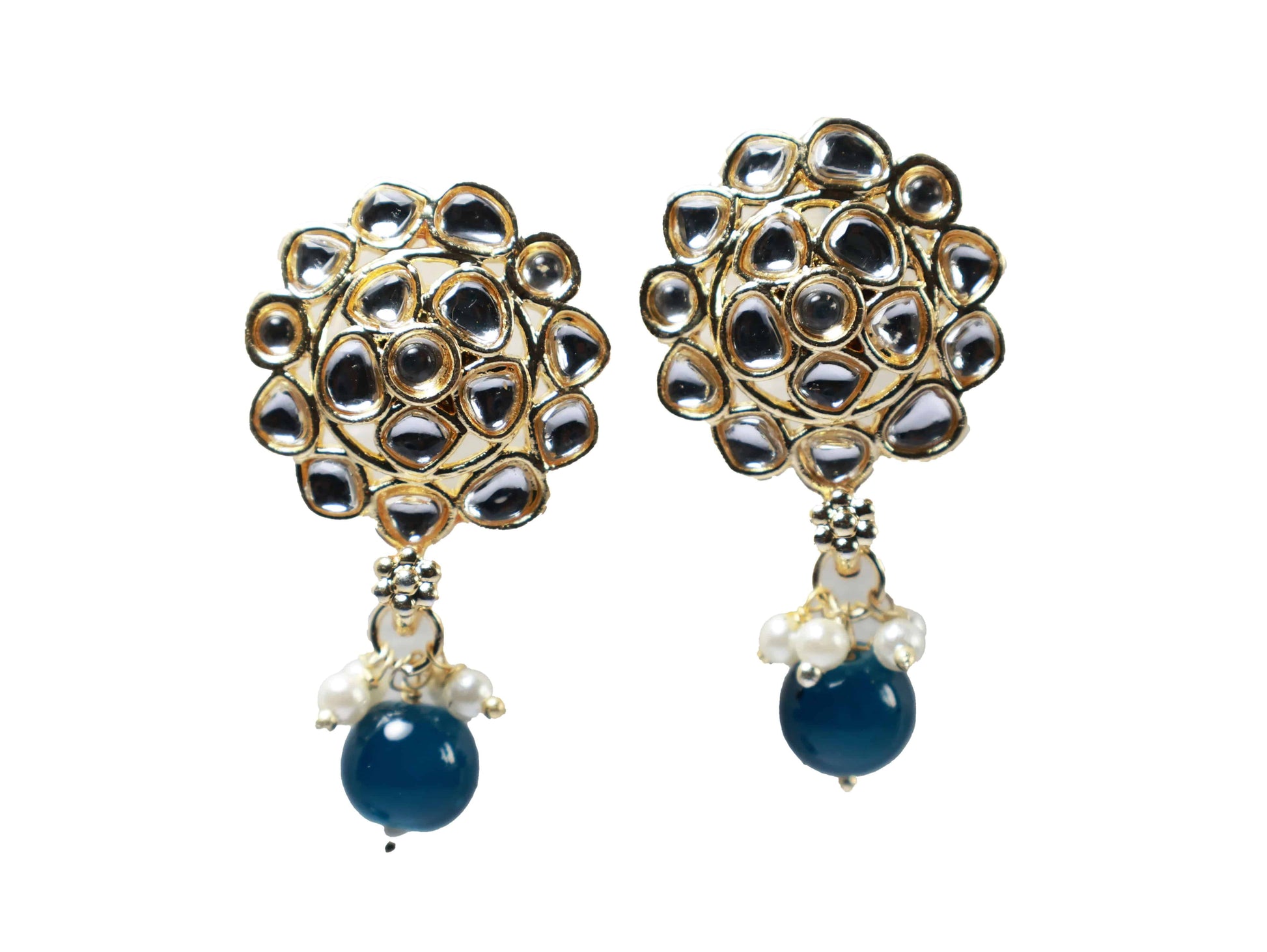 Gold Toned Kundan Studded Drop Earring - Mywishtree