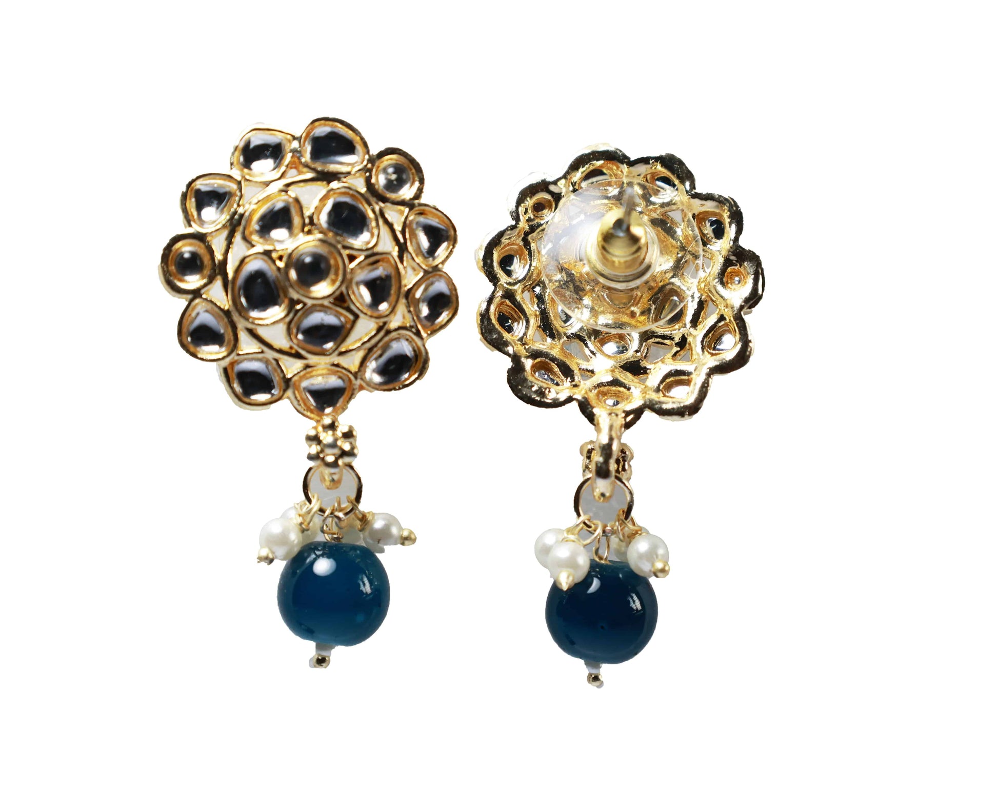 Gold Toned Kundan Studded Drop Earring - Mywishtree