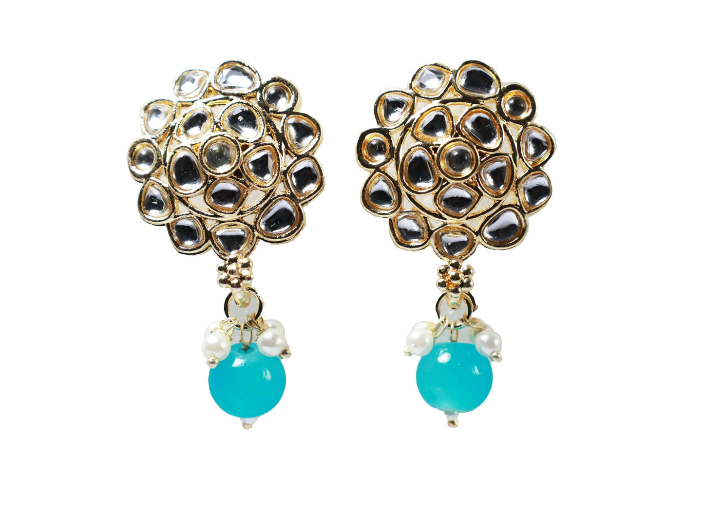 Gold Toned Kundan Studded Drop Earring - Mywishtree