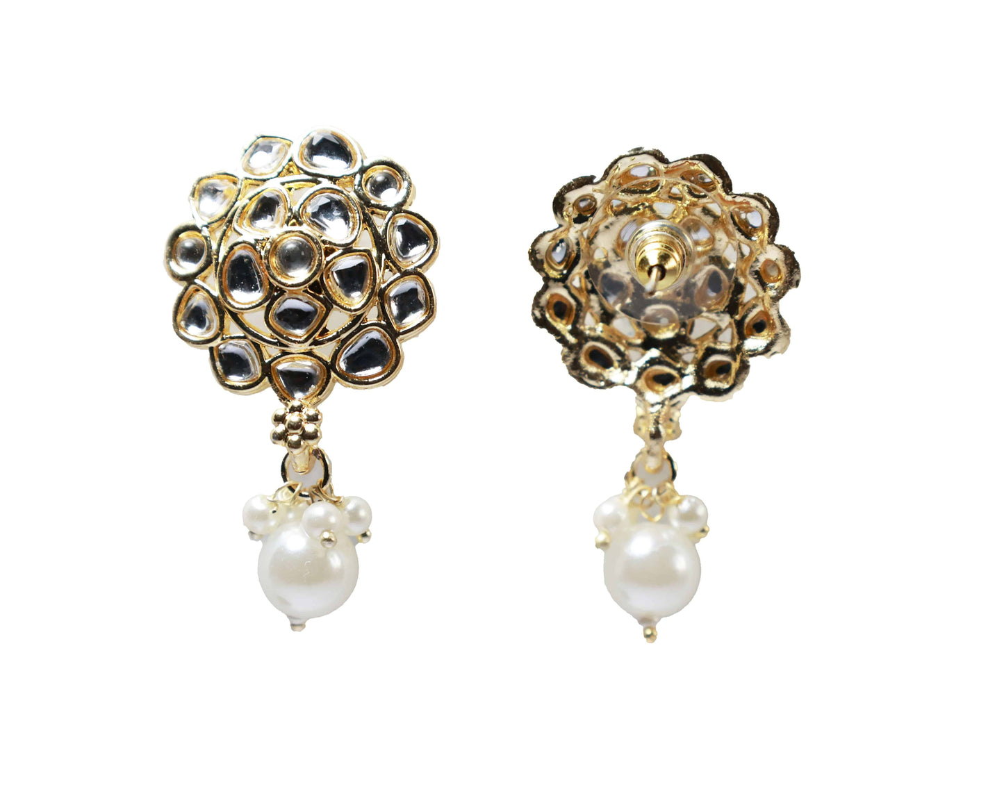 Gold Toned Kundan Studded Drop Earring - Mywishtree