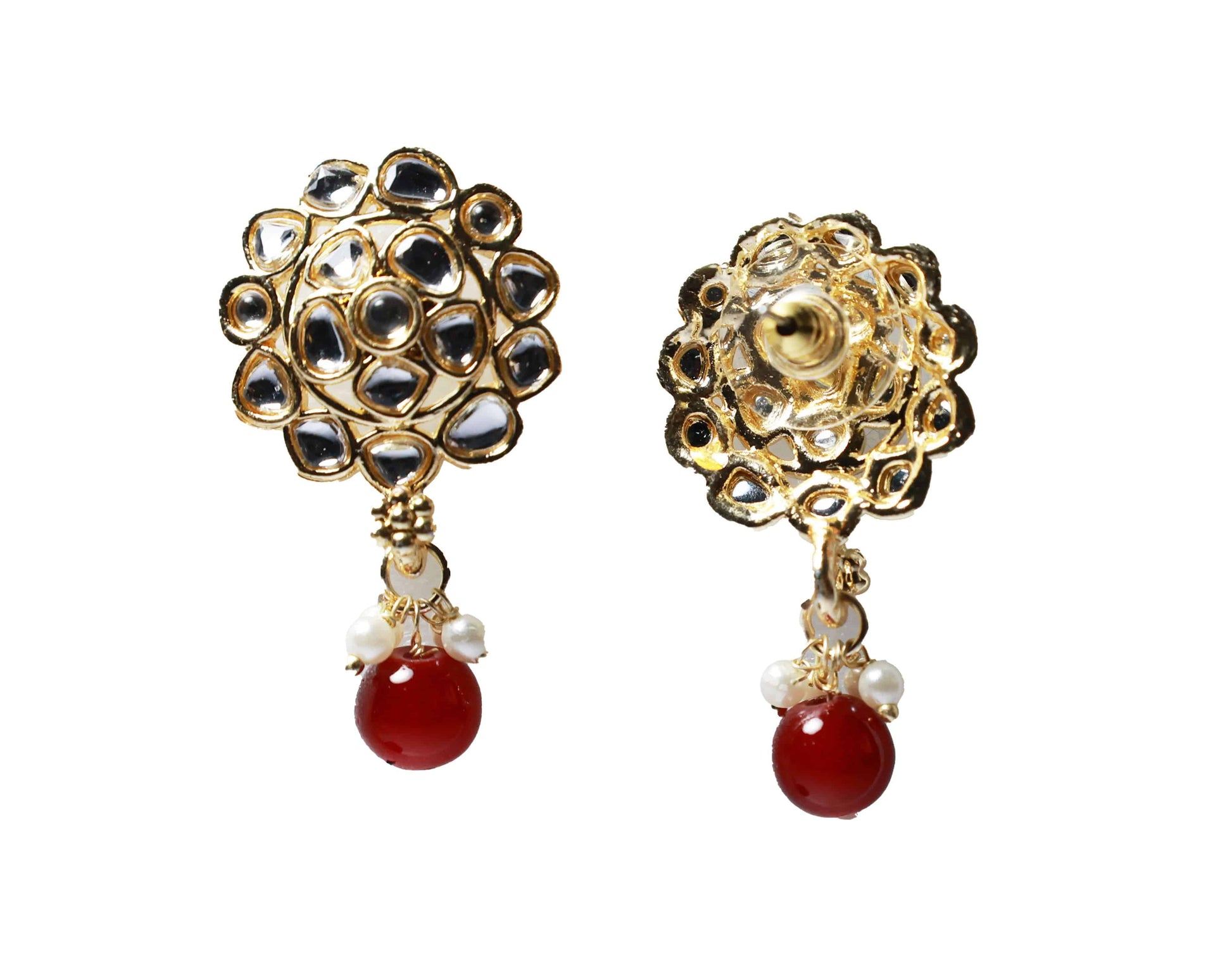 Gold Toned Kundan Studded Drop Earring - Mywishtree