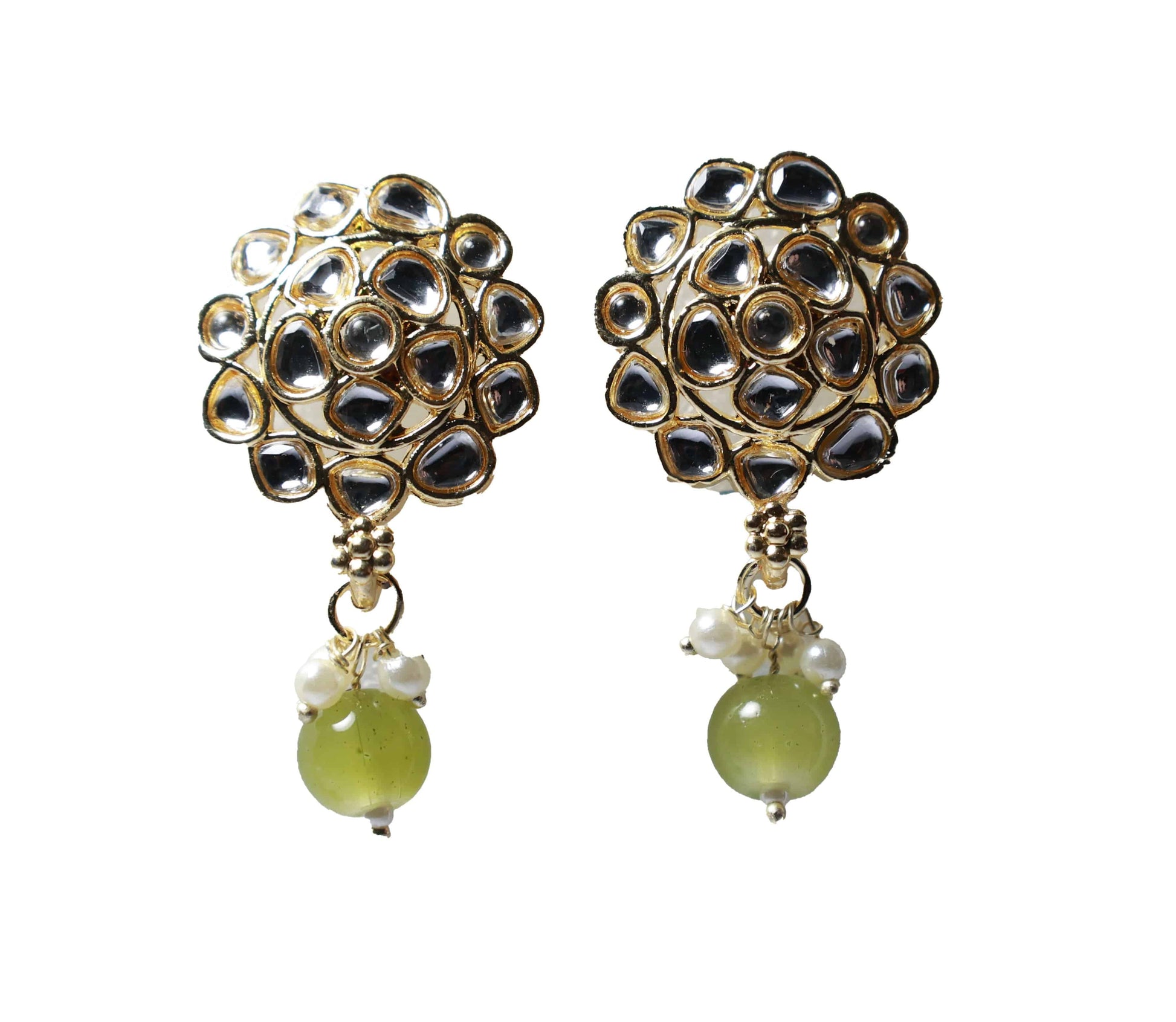Gold Toned Kundan Studded Drop Earring - Mywishtree