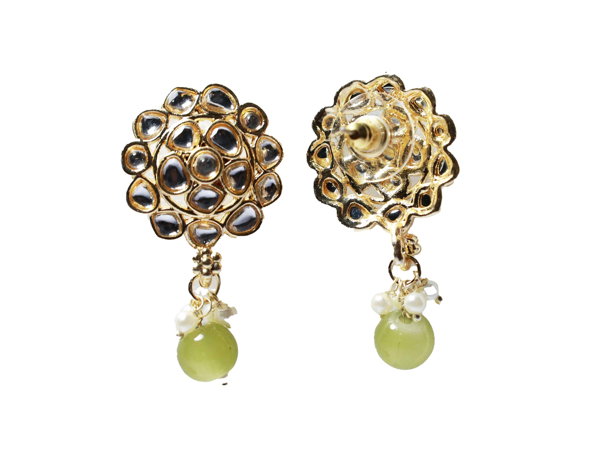 Gold Toned Kundan Studded Drop Earring - Mywishtree