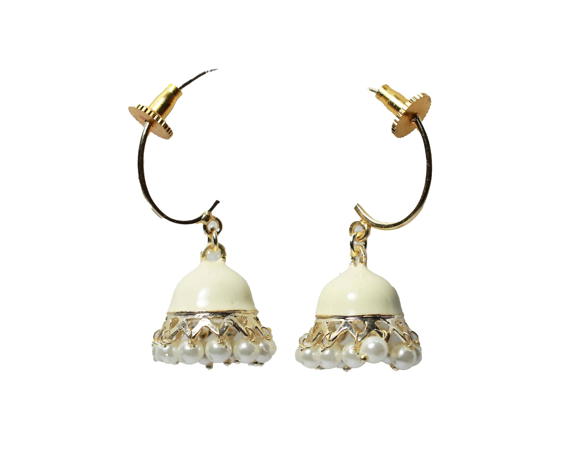 Off-White Dome Enamel Drop Earring - Mywishtree