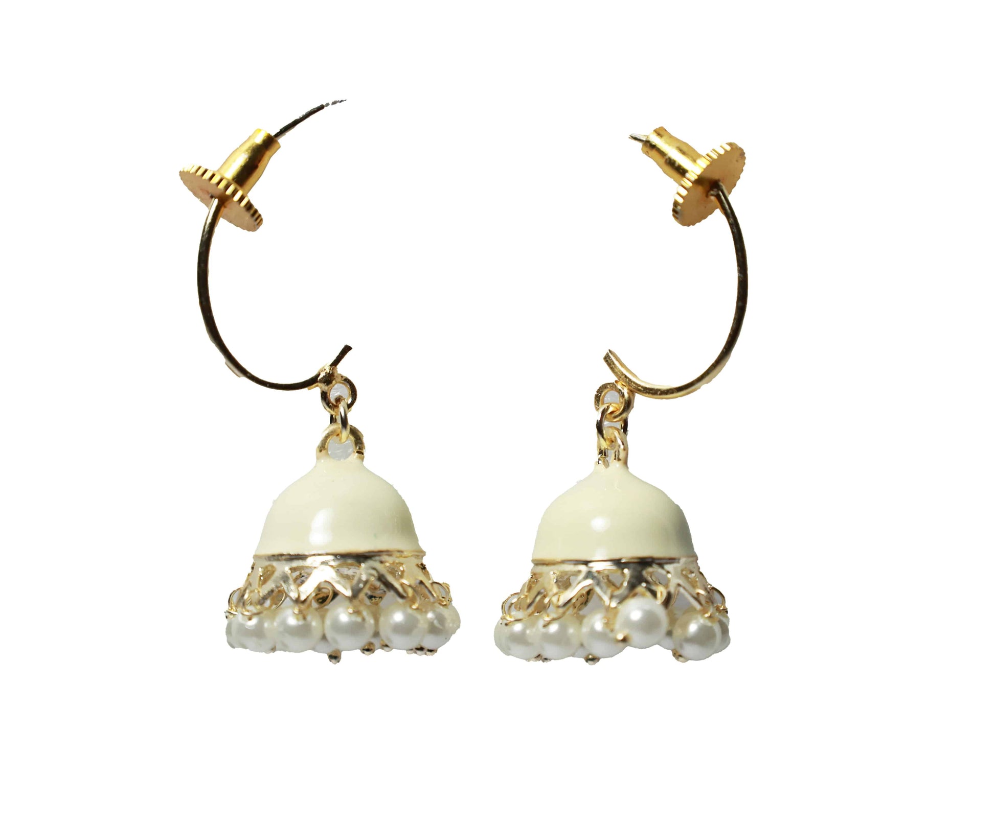 Off-White Dome Enamel Drop Earring - Mywishtree