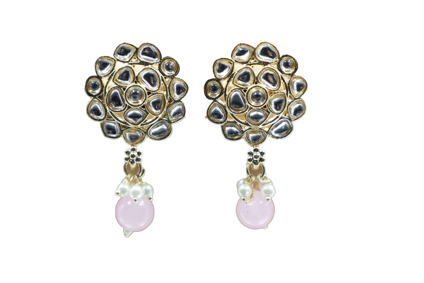 Gold Toned Kundan Studded Drop Earring - Mywishtree