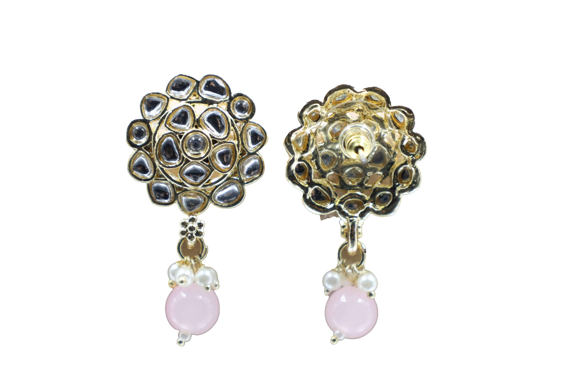 Gold Toned Kundan Studded Drop Earring - Mywishtree