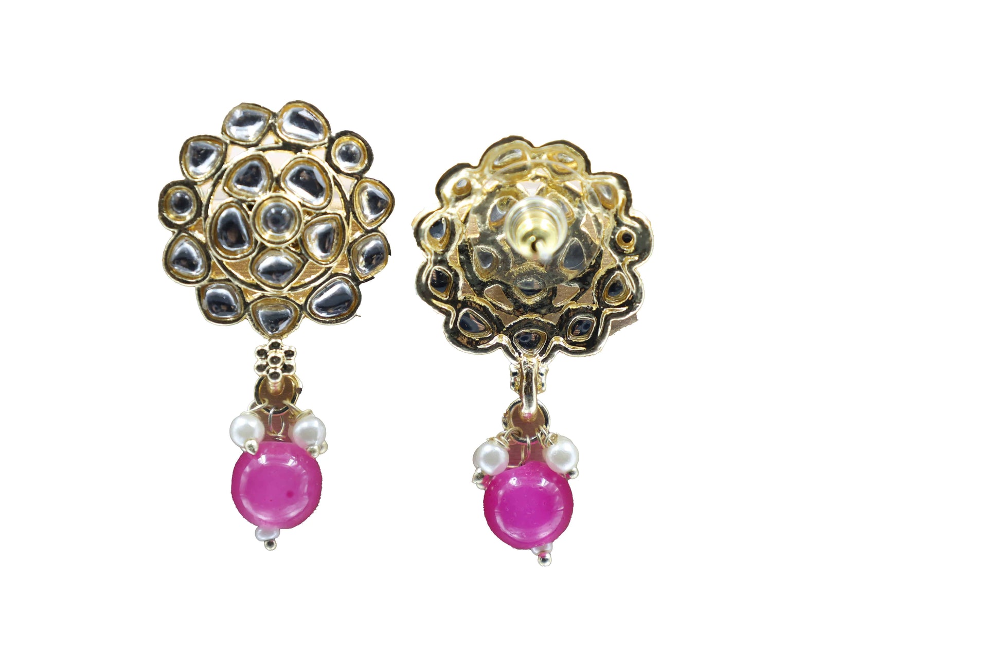 Gold Toned Kundan Studded Drop Earring - Mywishtree