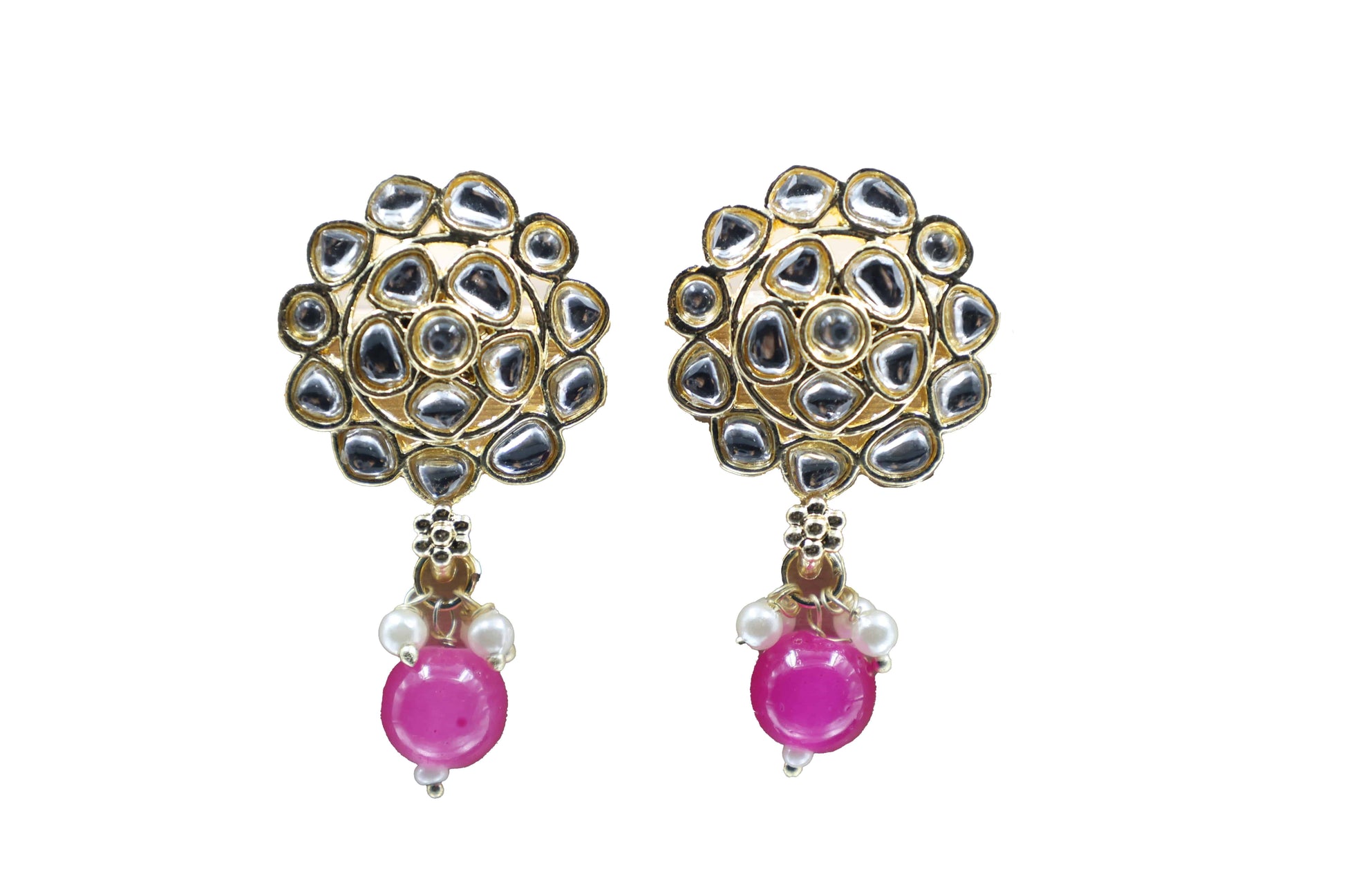 Gold Toned Kundan Studded Drop Earring - Mywishtree