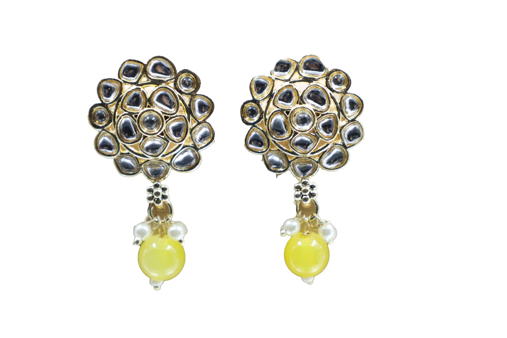 Gold Toned Kundan Studded Drop Earring - Mywishtree