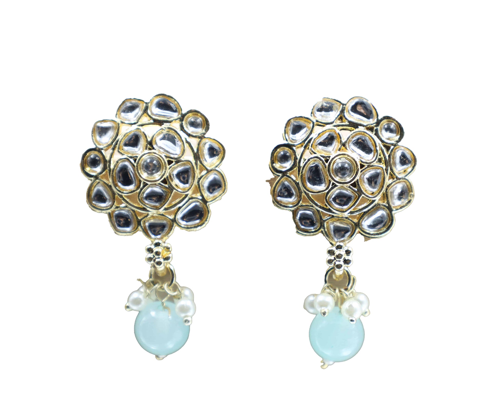 Gold Toned Kundan Studded Drop Earring - Mywishtree